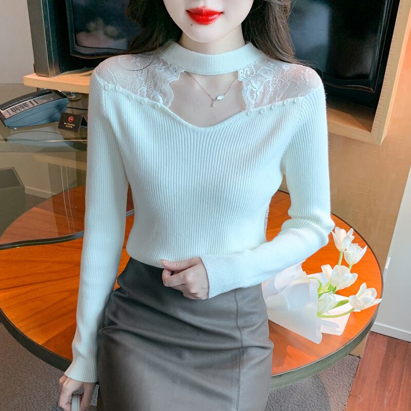 【tops】レースドッキングニットトップス M27628