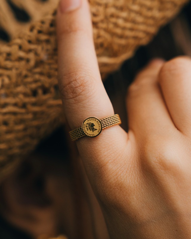 316L Elizabeth belt ring［gold］#r146