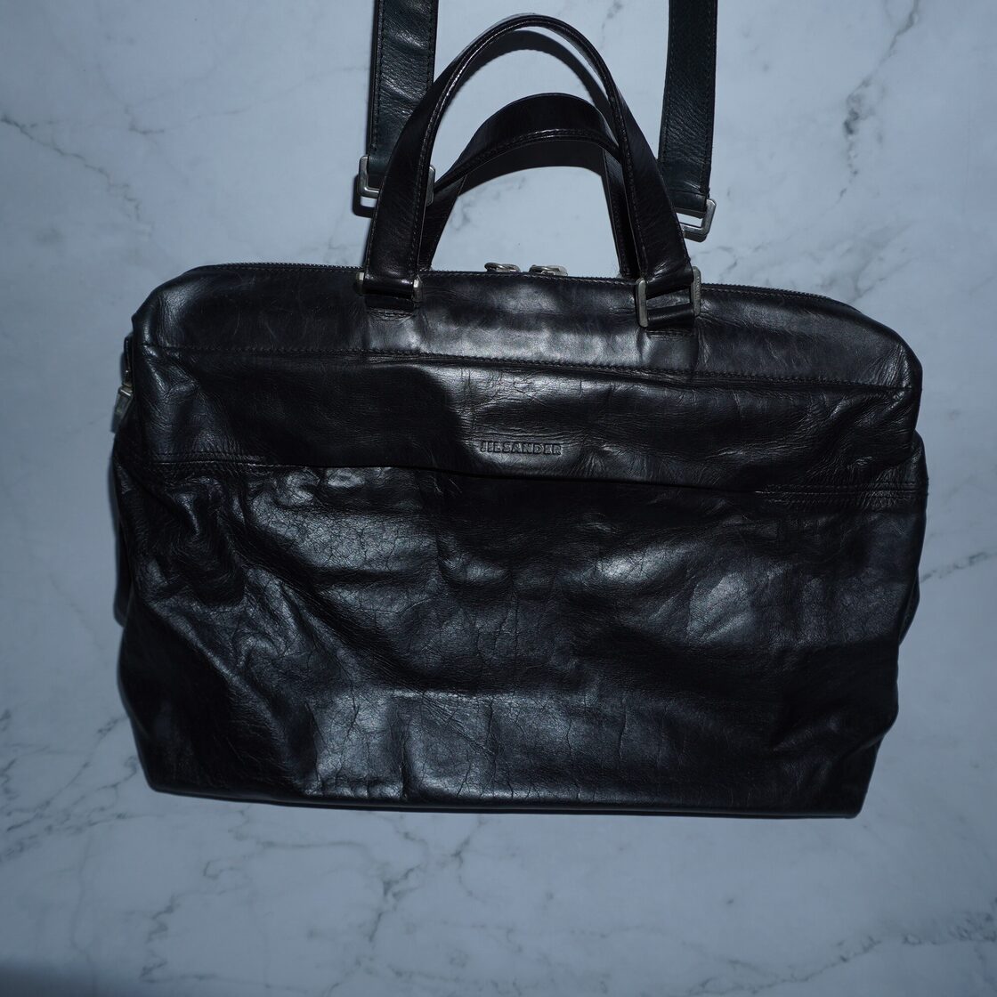 JIL SANDER】シワ加工 2Wayリアルレザーバッグ BLACK | PAY ID