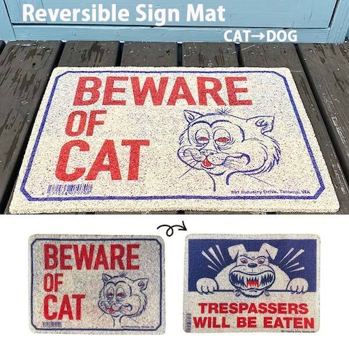 REVERSIBLE SIGN MAT リバーシブルサインマット CAT/DOG PVCマット 両面 店舗 玄関マット 屋外 屋内 アメリカン