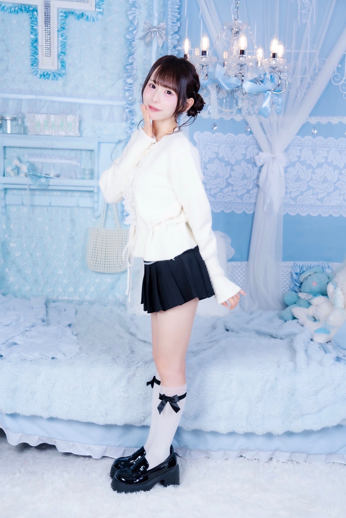 Sweet Ribbon Pleats Skirt