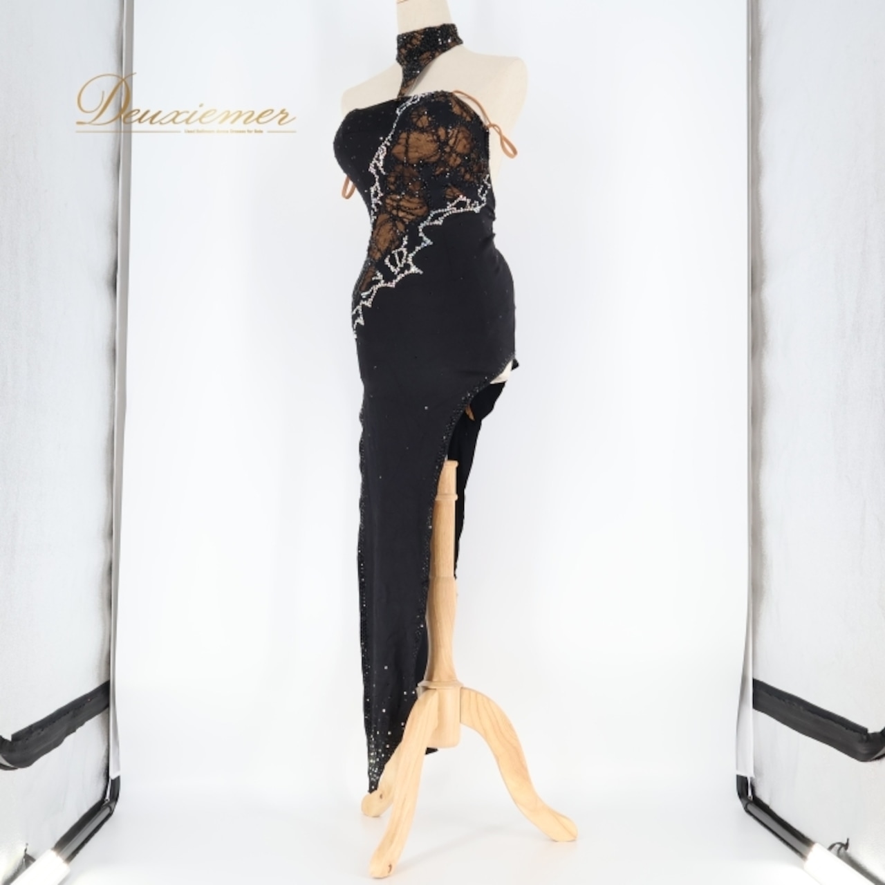 社交ダンス 衣装 ラテン ドレス ワンピース ラテンドレス レース デモ 競技 パーティ 発表会 上品 高級感 ブラック系 ストレッチ おしゃれ レディース エレガント 競技用 ドレスアップ パーティ フォーマル セクシー 軽やかバー パフォーマンス