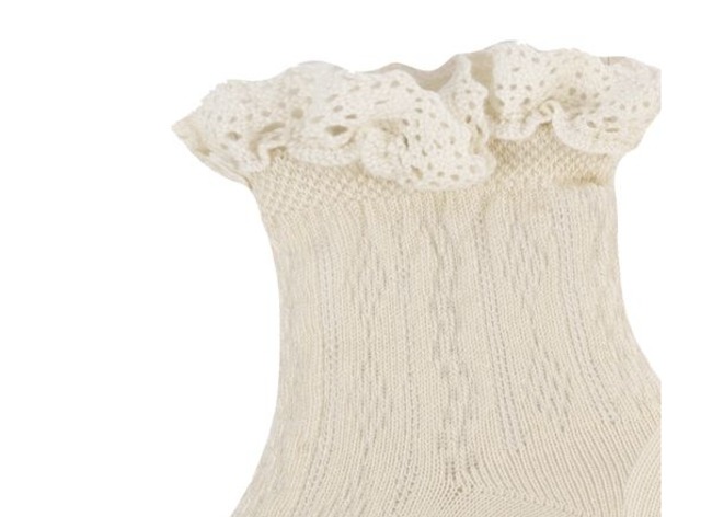 Collegien - Annette - Lightweight Pointelle Socks with Lace Frill / Doux Agneaux