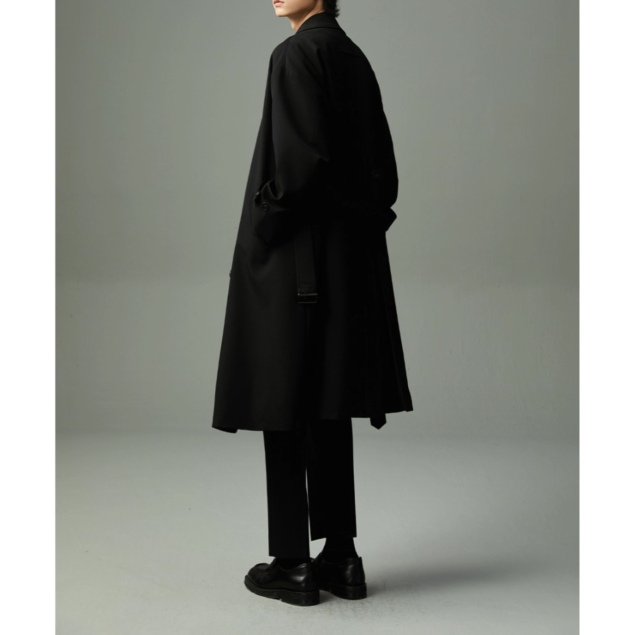 ダブルブレスト ロング丈 オーバーサイズコート af0376