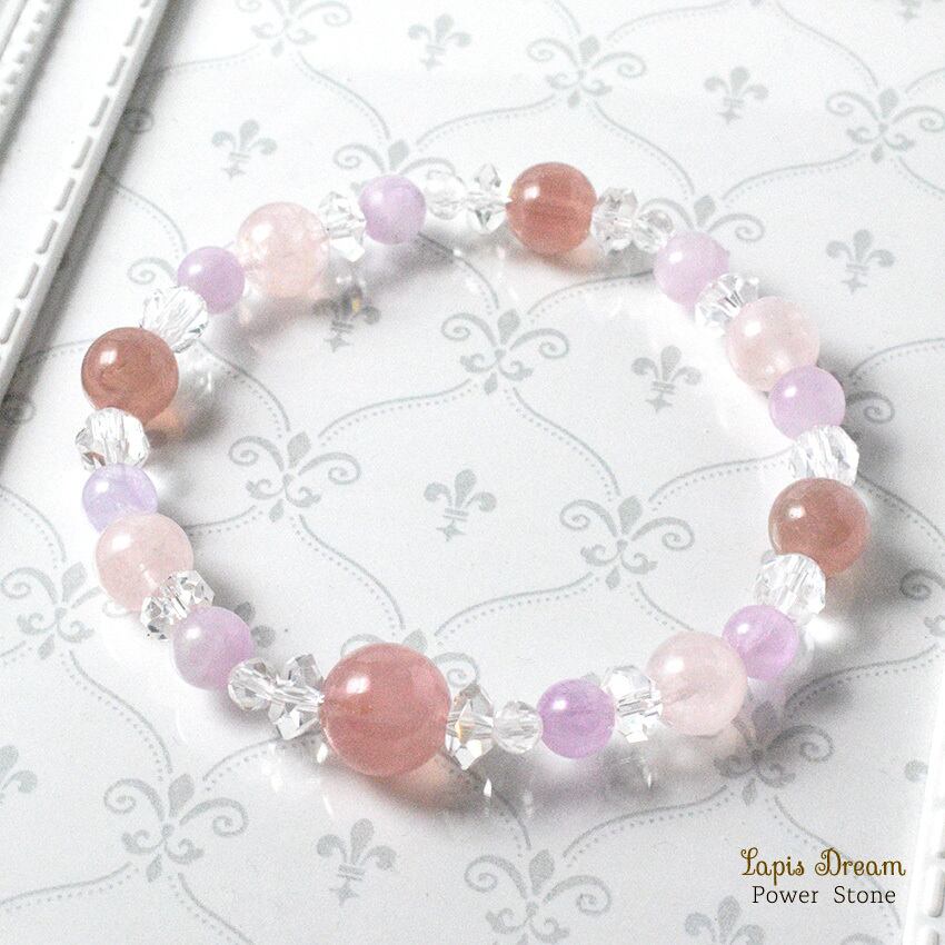 頑張りすぎた心を優しく癒すお守り | ローズクォーツ、モルガナイトのパワーストーン ブレスレット