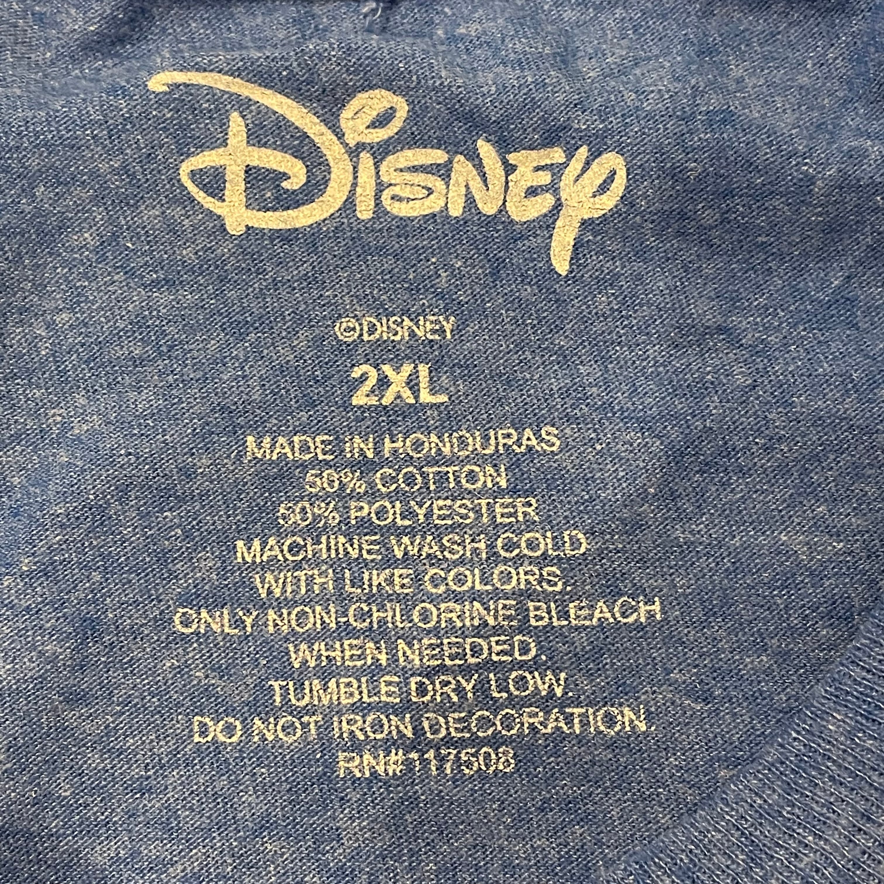 Disney parkディズニーキャラTシャツミッキー大判プリントウォッシュ