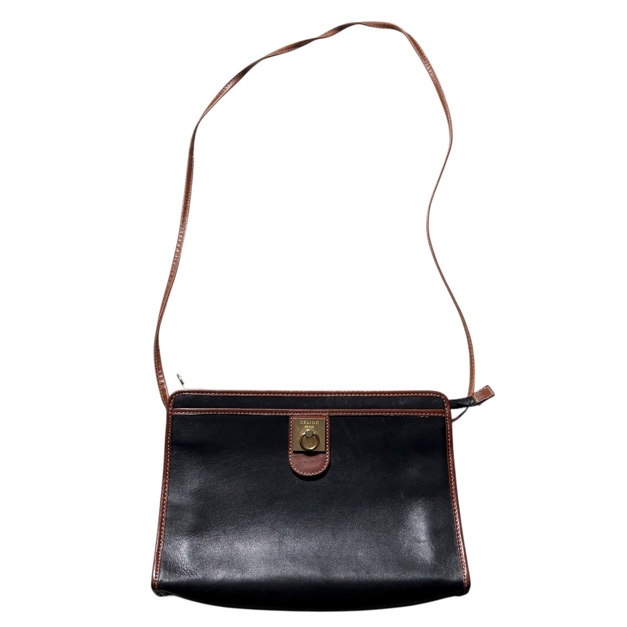 vintage CELINE bicolor leather shoulder bag