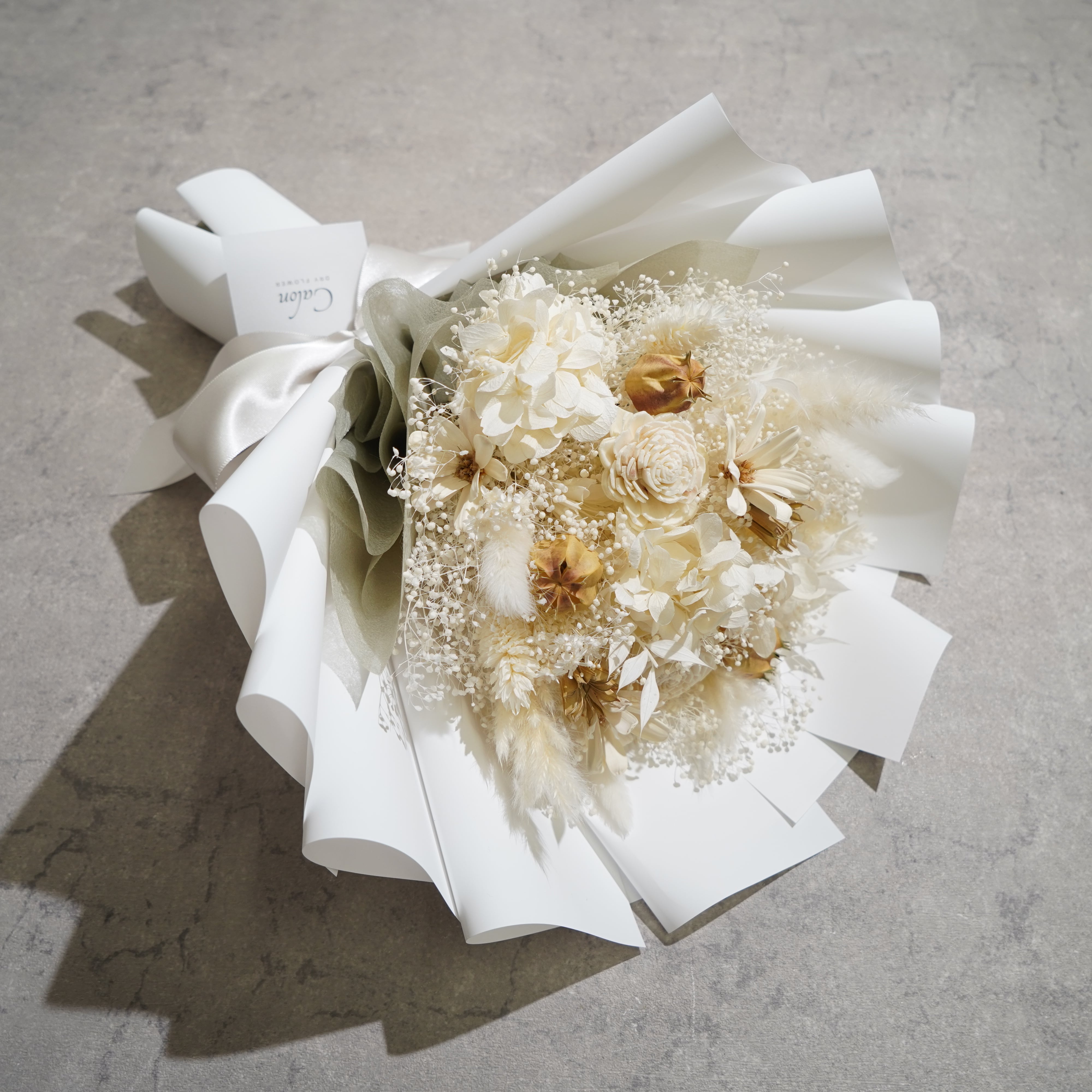 ドライフラワーの花束 Mサイズ ホワイト M-591≪限定1点≫