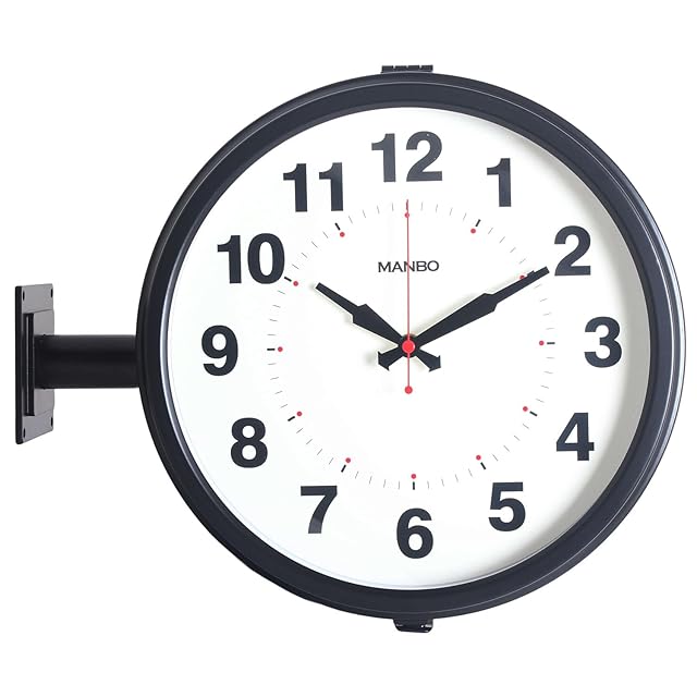 両面電波時計 両面時計 Morden Double Clock A6(BK) おしゃれな 低騷音