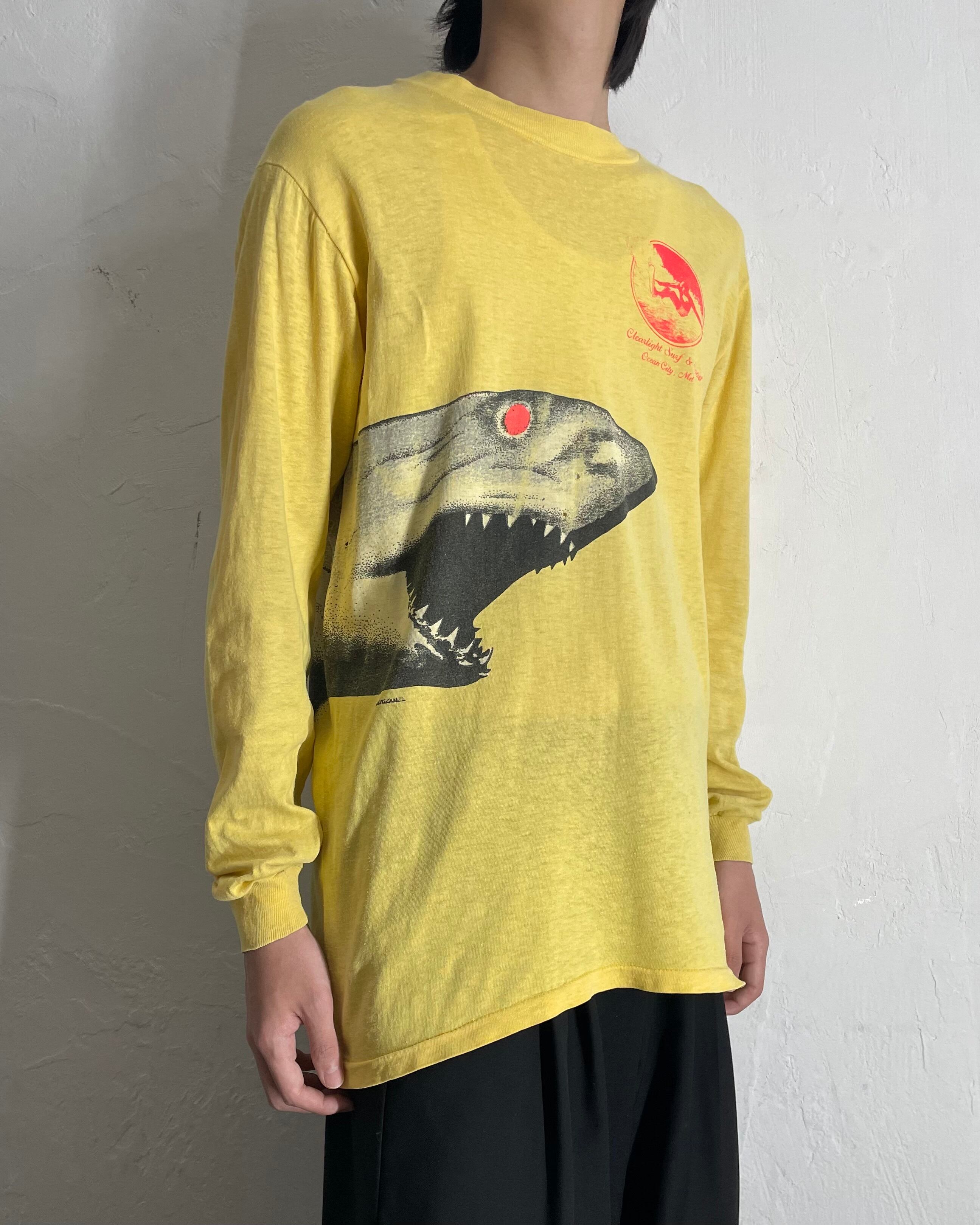 80s Stedman "Shark" L/S Print Tee USA製