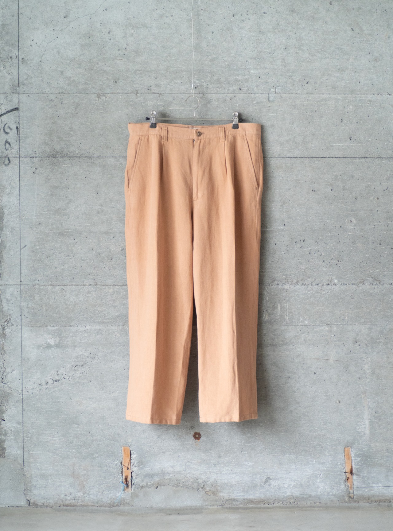"PARK MILLER" 1990s Linen cotton 2tuck trousers