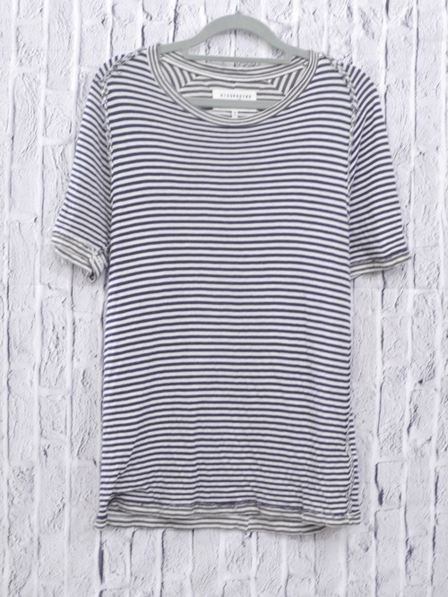 【名作】Maison Martin Margiela 14 メゾン マルタン マルジェラ ⑭ ユニセックス インサイドアウト 半袖 ボーダー カットソー Tシャツ 44