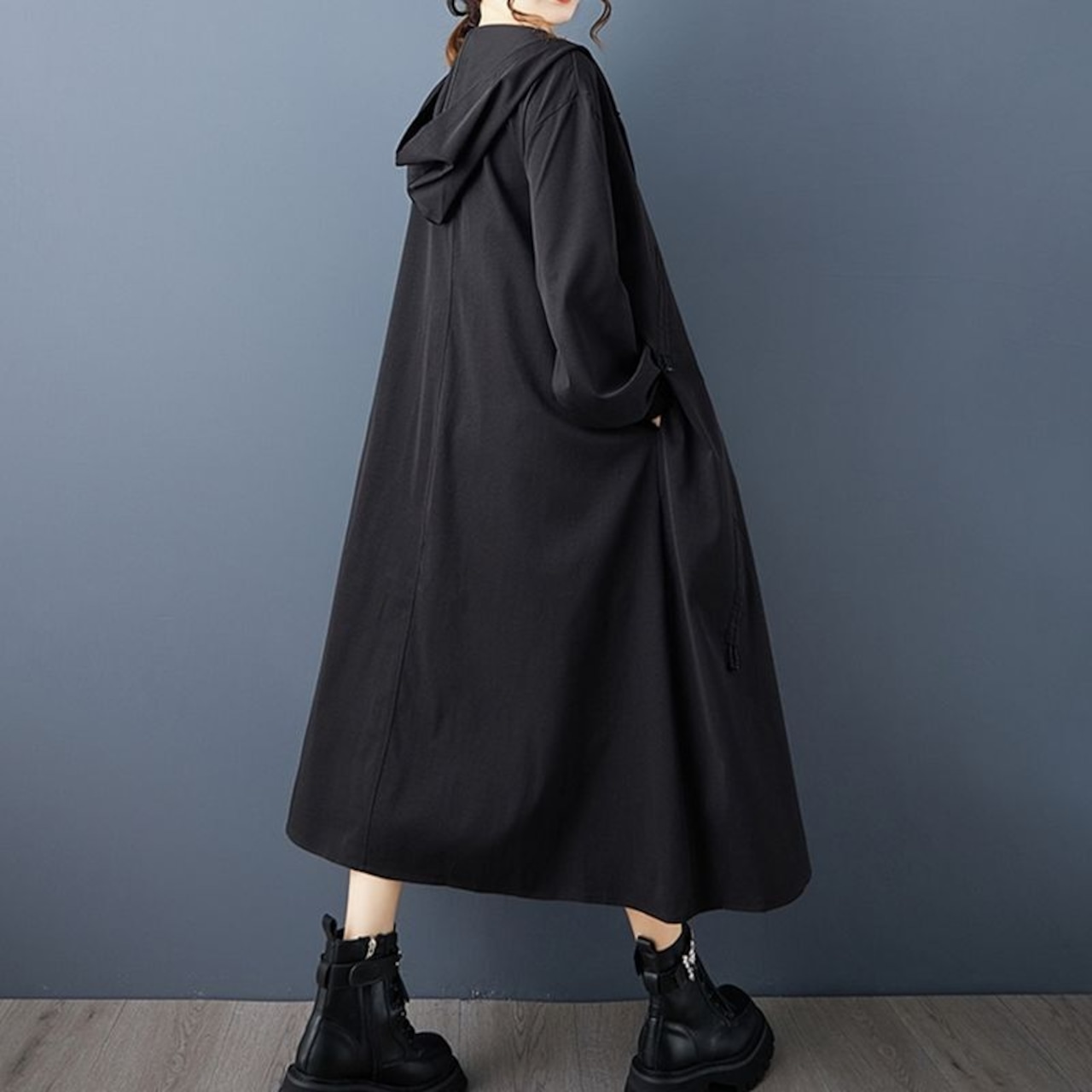 ドローストリングデザイン ジップアップコート 60009