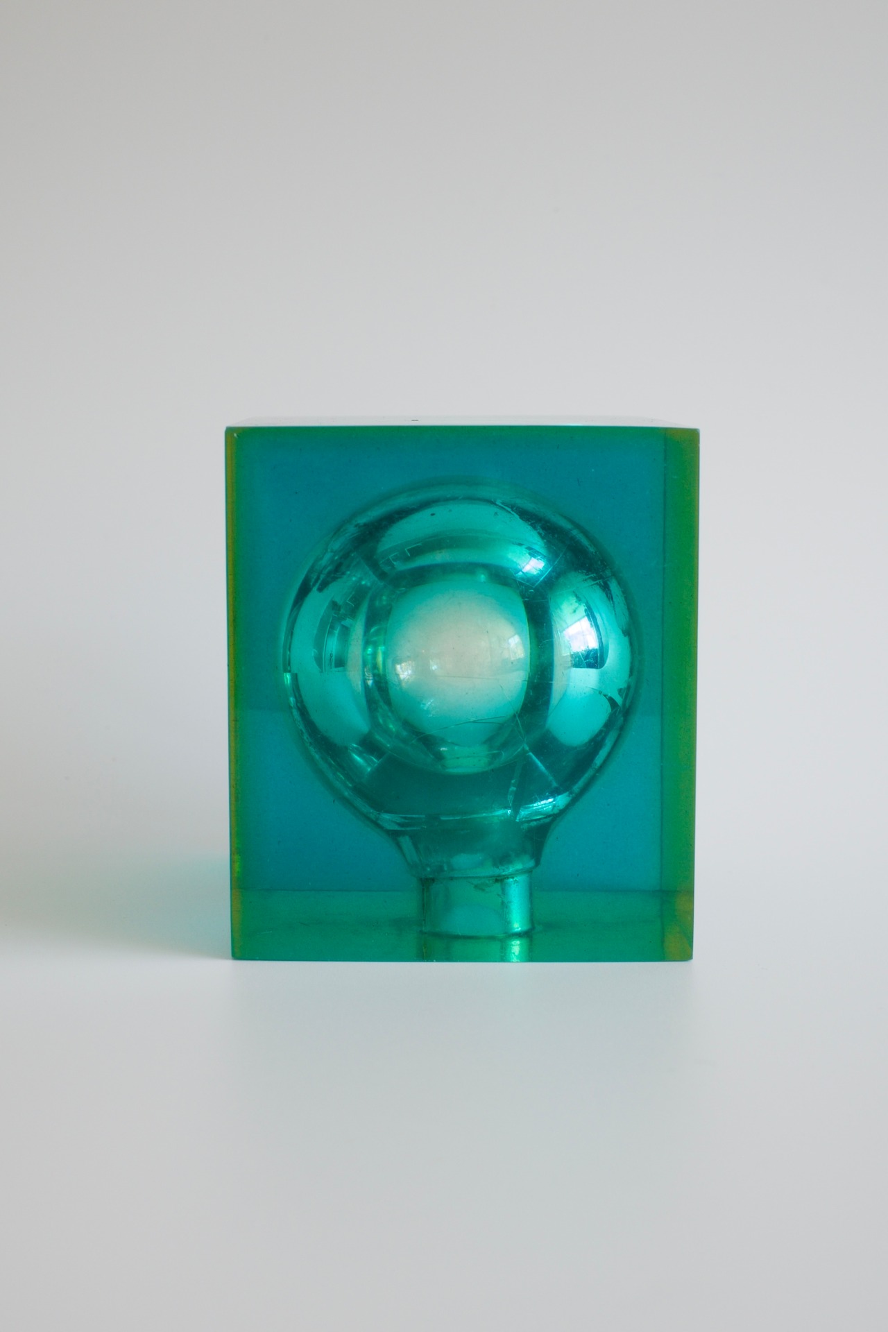 Green Lucite Flower Vase