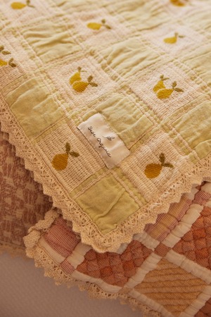 ＜BEBE ORGANIC＞ Mai Blanket パッチワーク ブランケット(yellow)