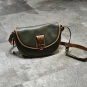 old coach dark green leather shoulder bag