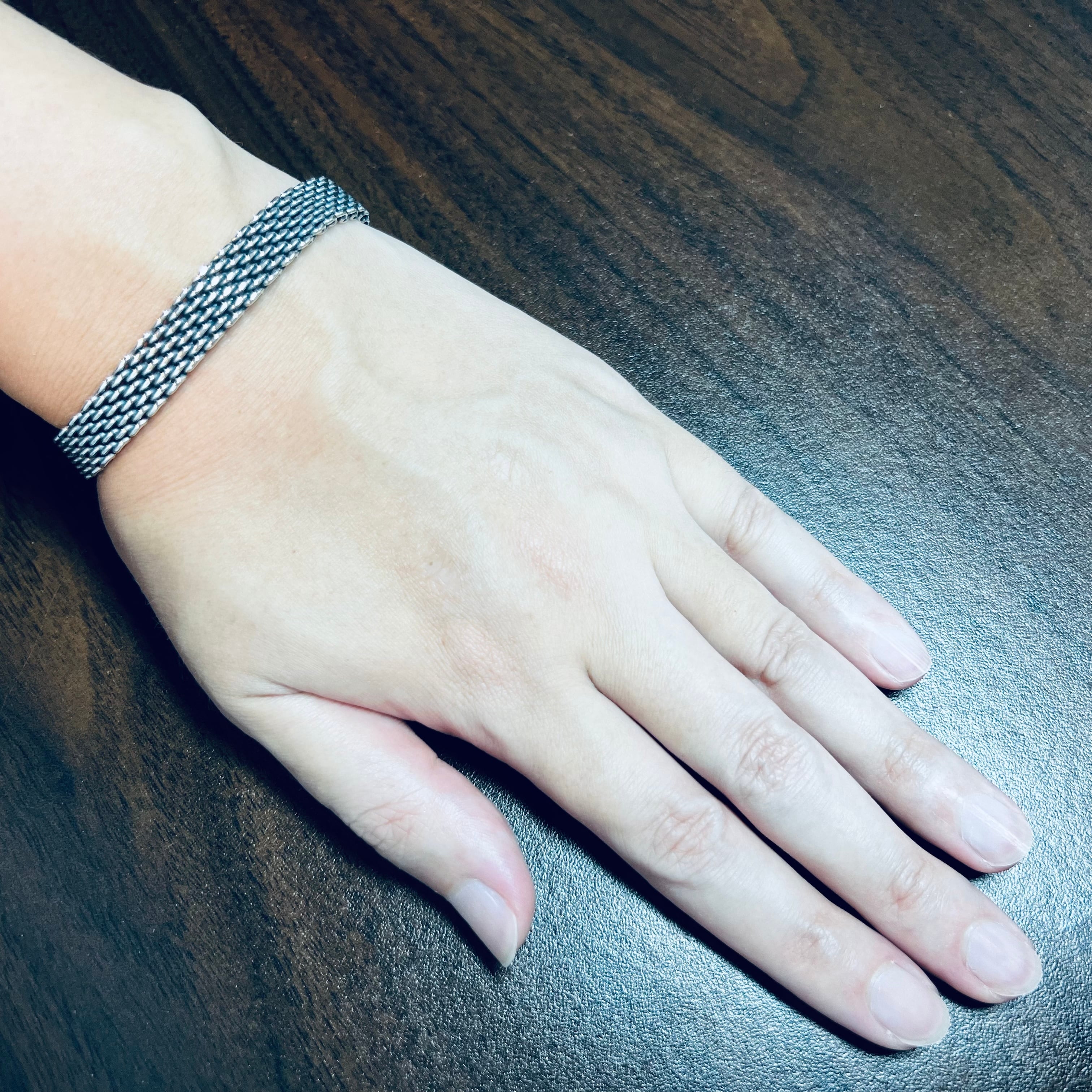 ティファニーサマセットメッシュバングル925