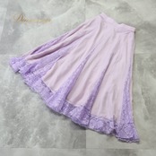 社交ダンス 衣装 PAPILLON パピヨン スカート レッスンウェア パープル系 紫 花 花柄 レース 淡い かわいい 練習 レッスン 上品 かわいい ダンス衣装 日本製 イベント ステージ パーティー おしゃれ レディース