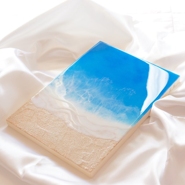 海のPCモニターデスク 石垣島の海 レジンアート 木製 （海のPCモニター  