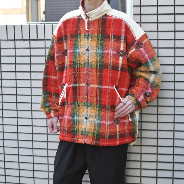 THINK PINK check fleece jacket