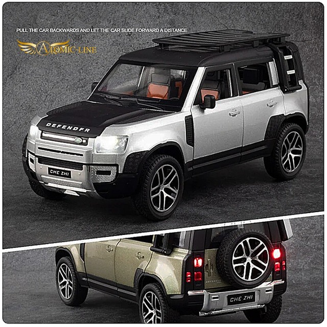 ランドローバー 110 ディフェンダー 1/24 ミニカー 全3色 ライト点灯 エンジンサウンド 合金モデル 模型 ジオラマ