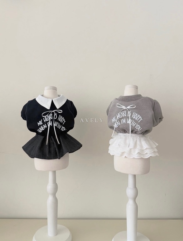 予約  【avely】Cropped sweatshirt   (2color)