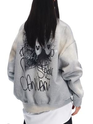 【25SS】SANKUANZ サンクアンズ / BUMPY GRAFFITI PRINT BLEACHED CREWNECK SWEATSHIRT / スウェット