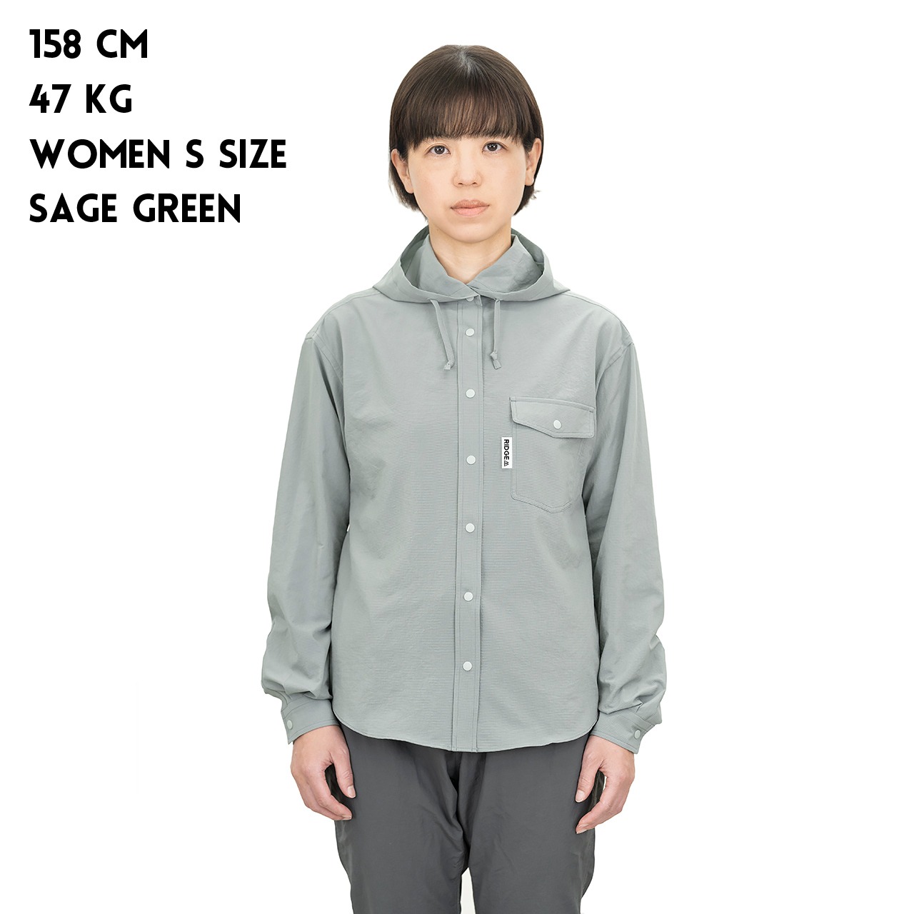 Hooded Long Sleeve Shirt WOMEN Tawny Brown フーデッド ロング 