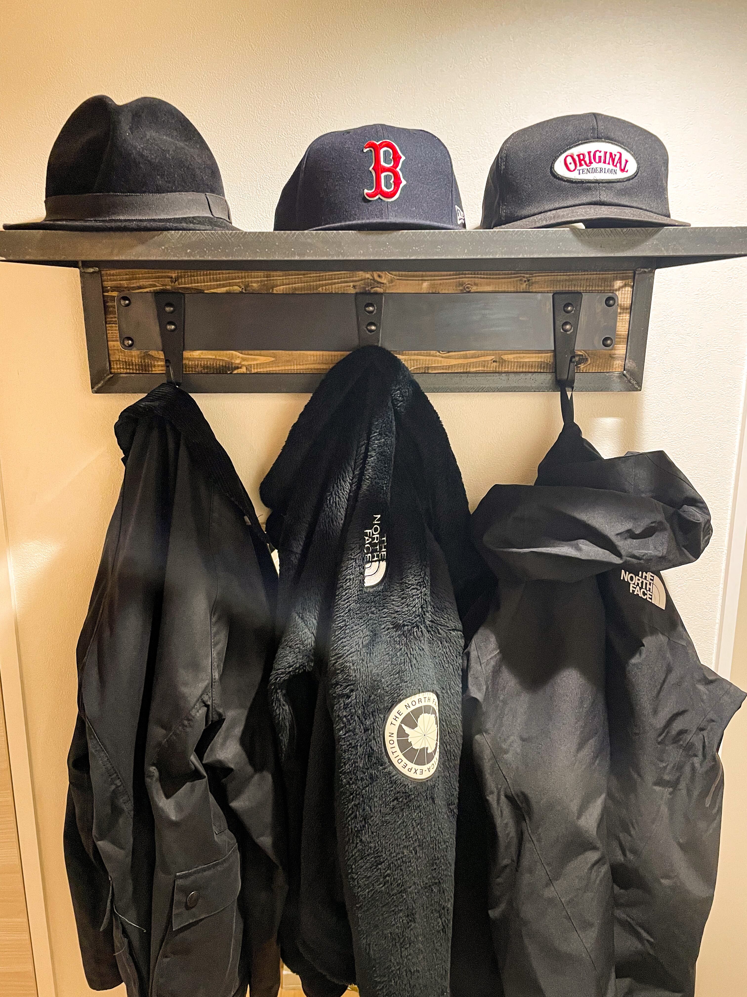 アイアンウォールラックA上着掛け壁掛け玄関収納シェルフアイアン家具