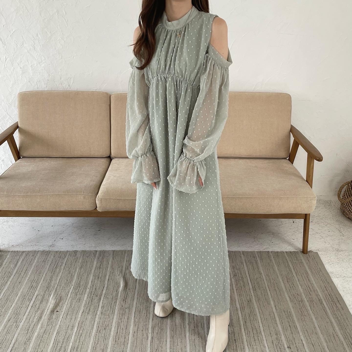 dot jacquard sheer op（ muscat ） | Ogue