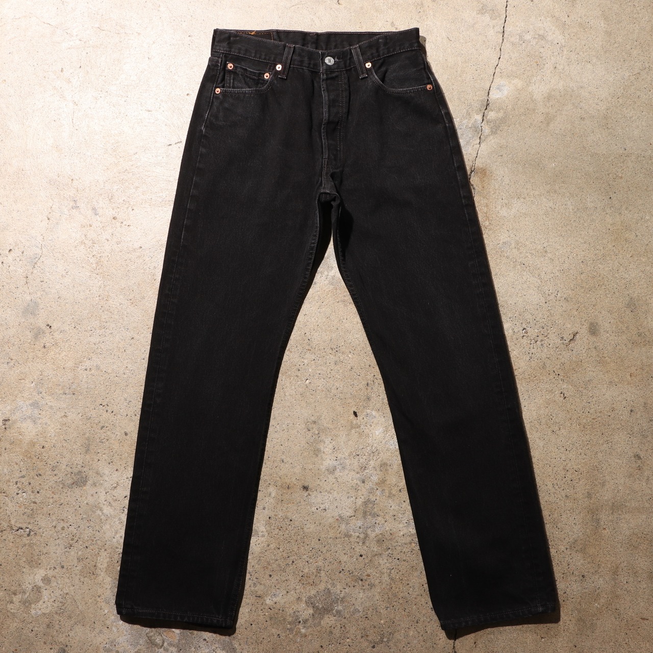 美品 30×30 Levi's 501 USA サルファー ブラックデニムパンツ リーバイス