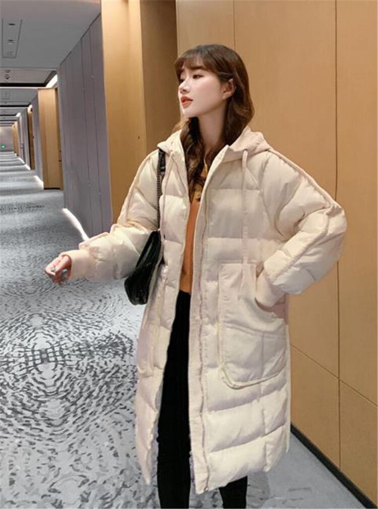 ダウンコート 冬 新 中・長セクション 厚みをつける フード付き