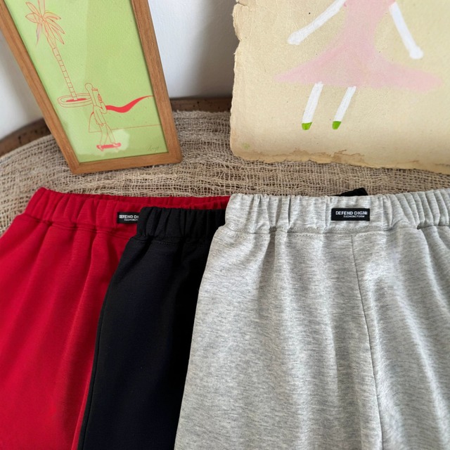 【KID】無地ハイウエストスポーツショートパンツ - 4