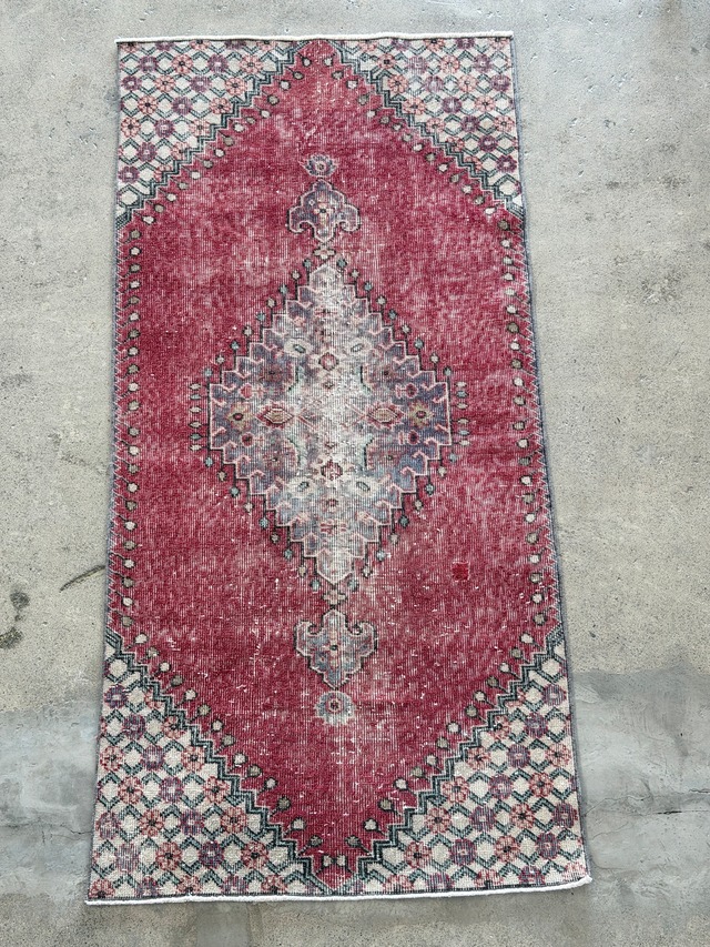 【送料込み】vintageヴィンテージ　トルコラグ　イスパルタ絨毯    183x89  　TRB4161