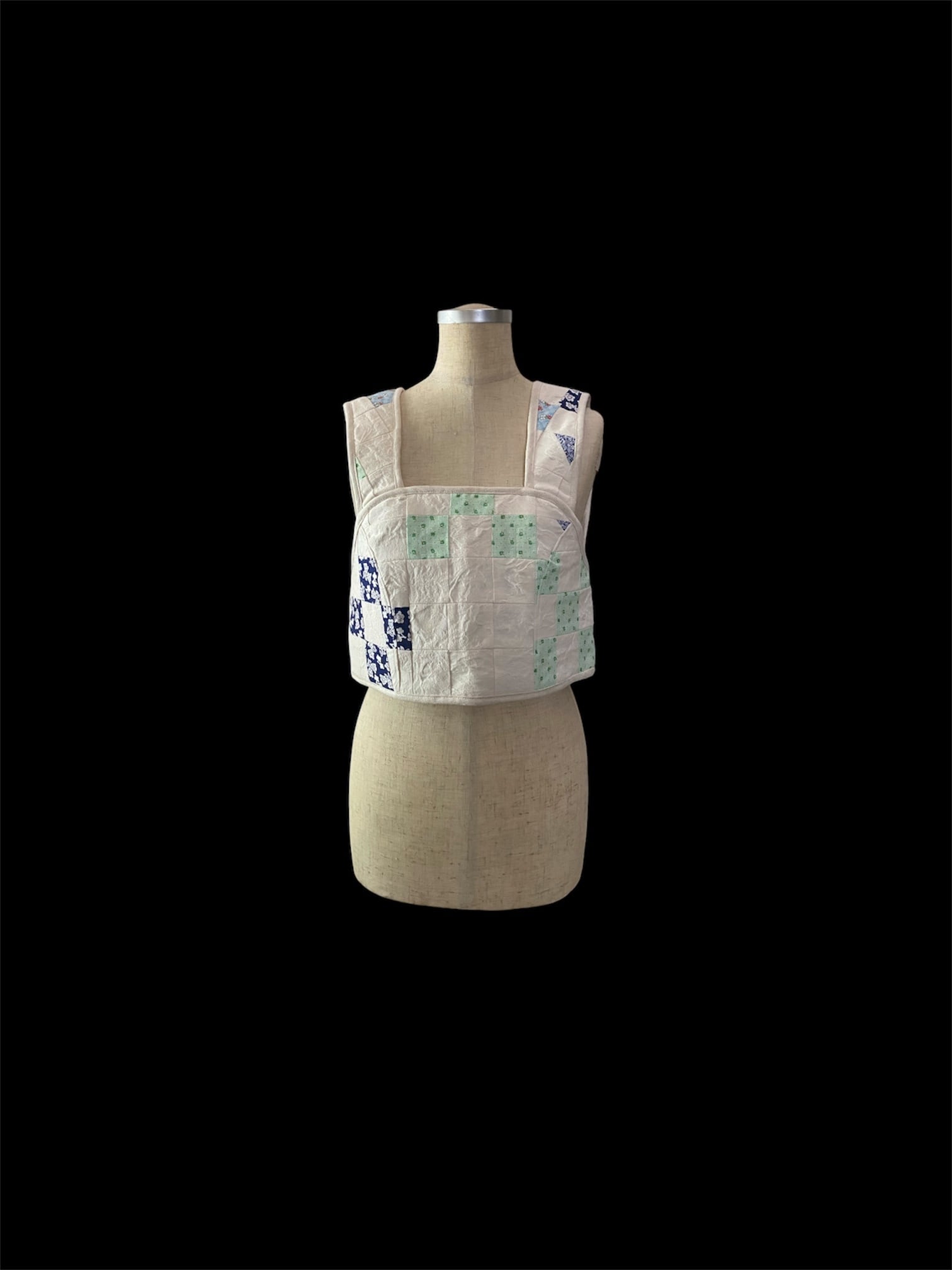 TWO WAY TRACE TOP / Grid Ecru