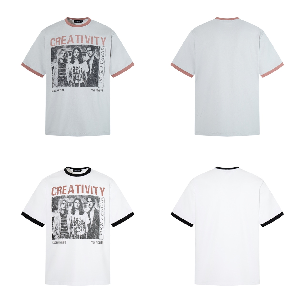 VINTAGE ストリート バンドキャラクタープリントTシャツ T2169