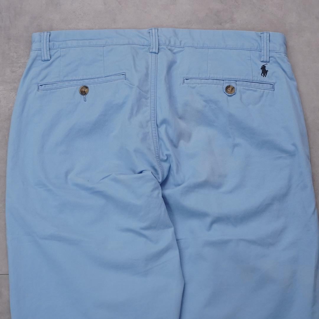 ポロ ラルフローレン W32 ポロチノ チノパン ポニー 刺繍 水色 14912
