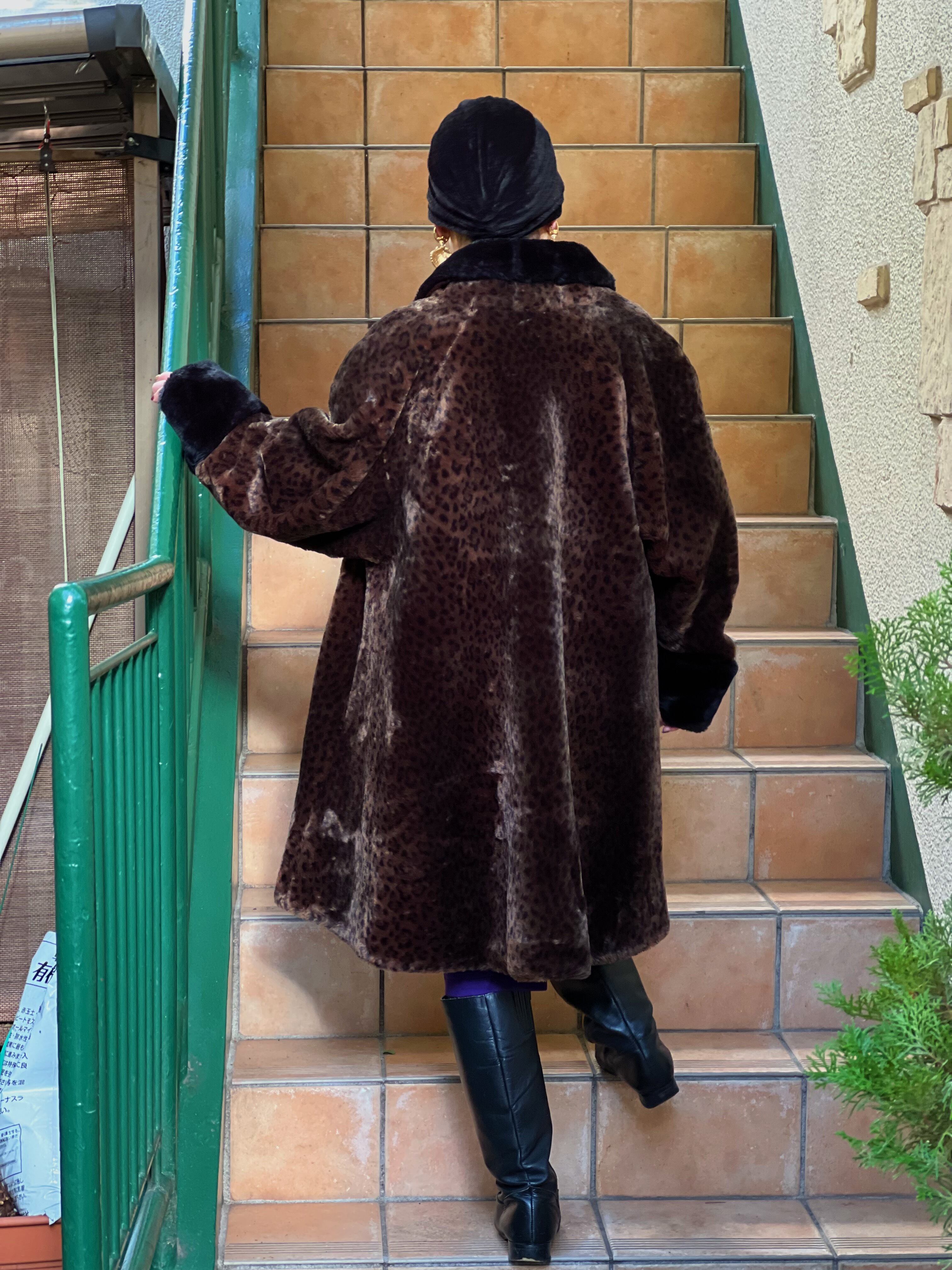 Vintage leopard fake fur coat  ヴィンテージ レオパード フェイク