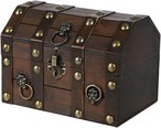 アンティーク調 木箱 レトロ風 宝箱 収納 ボックス リベット モチーフ 装飾 キーロック パスワードロック ロックなし ３種類 北欧
