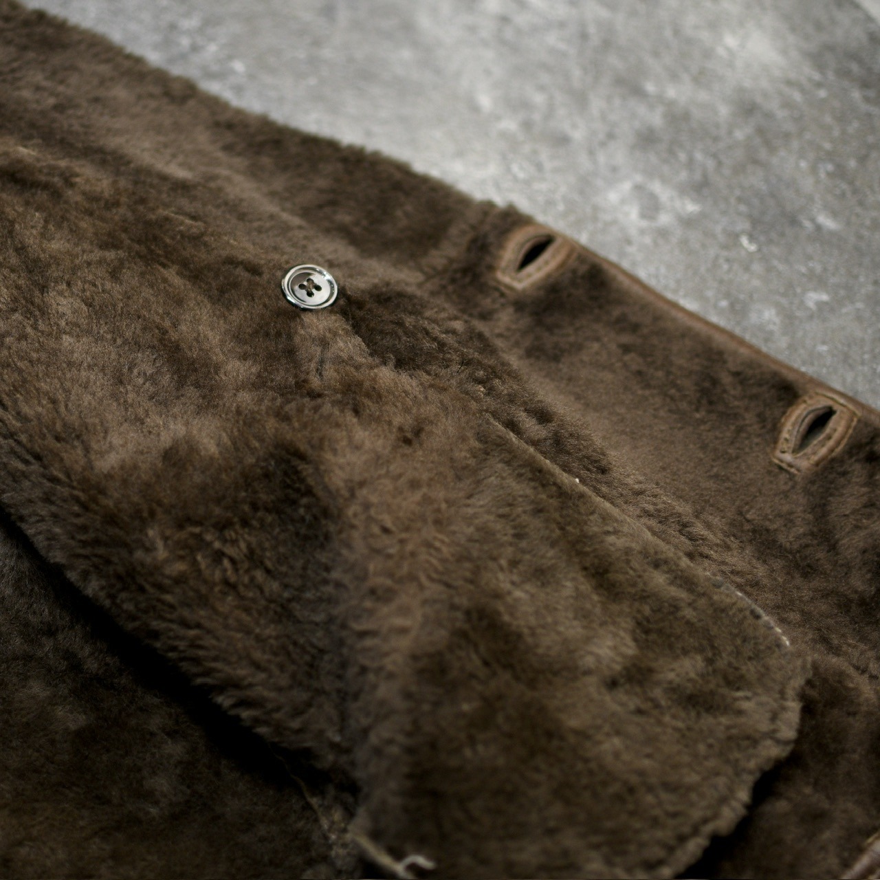 shawl collar brown mouton jacket