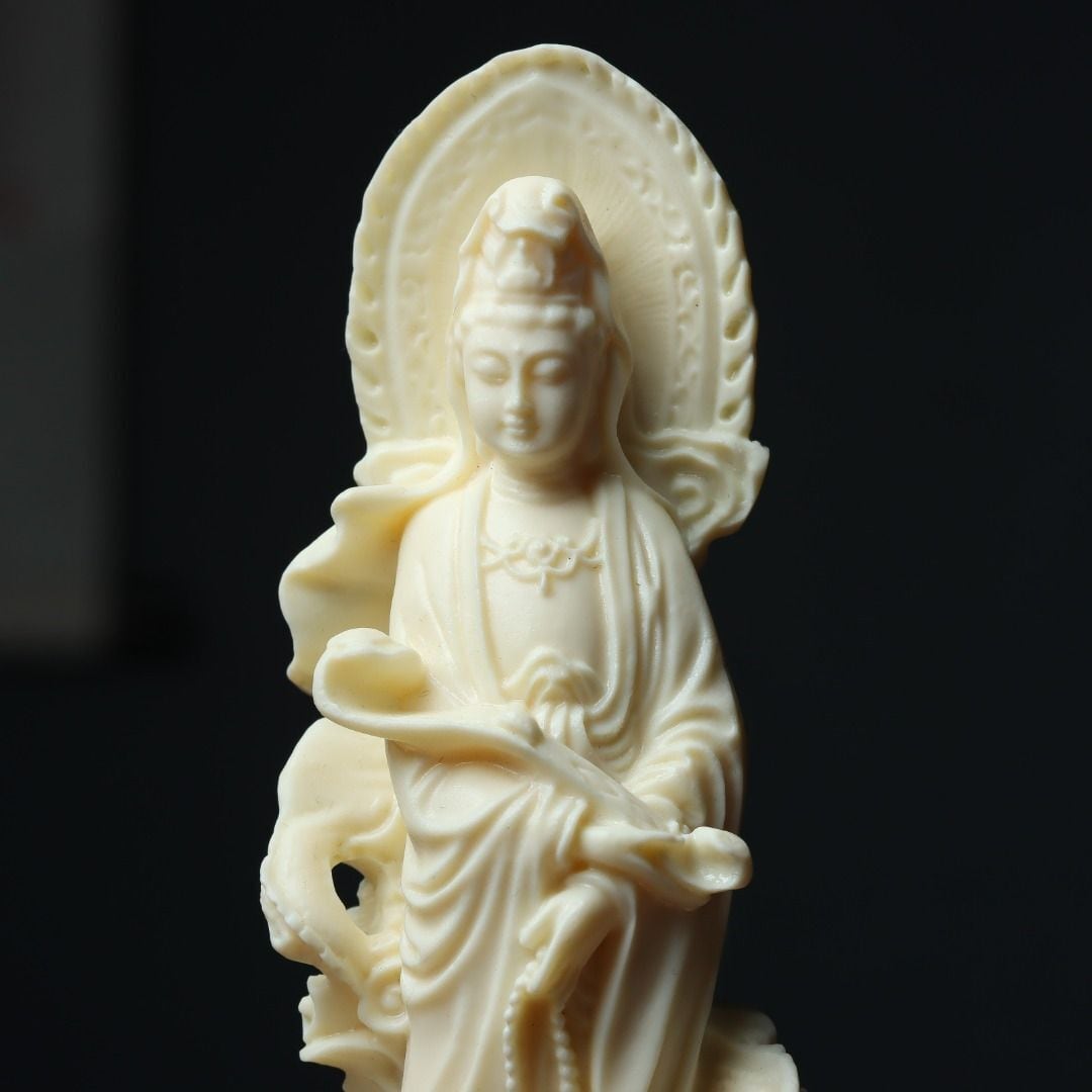 龍上観音菩薩 観音菩薩像 観音様 龍 仏像 置物 神 豊穣 財運 厄除 開運