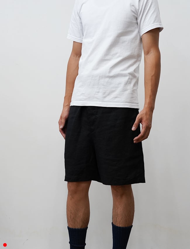 aulico : LINEN SHORT PANTS / BLACK | aulico