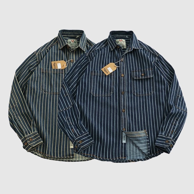 トライプデニムシャツ H2662