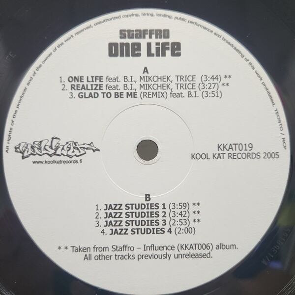 Staffro / One Life / Realize / Glad To Be Me (Remix) [KKAT019] - 画像2