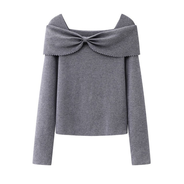 Ribbon design neck knit　M1535