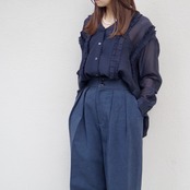 SINME フリルシャツ ネイビー