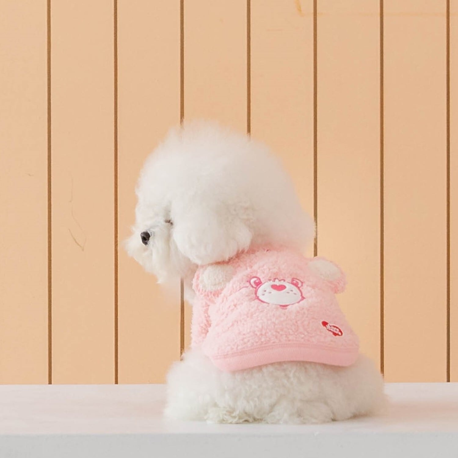 M〜XL】即納☆ケアベアもこもこフリースTシャツ ピンク♡ 犬用 春服