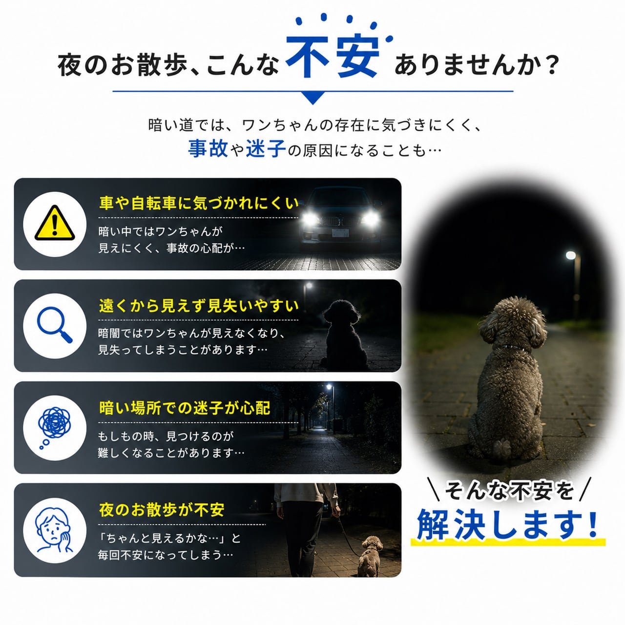 WQ94 . USB 充電式光ファイバー犬首輪 - （5 色） | COCOFID