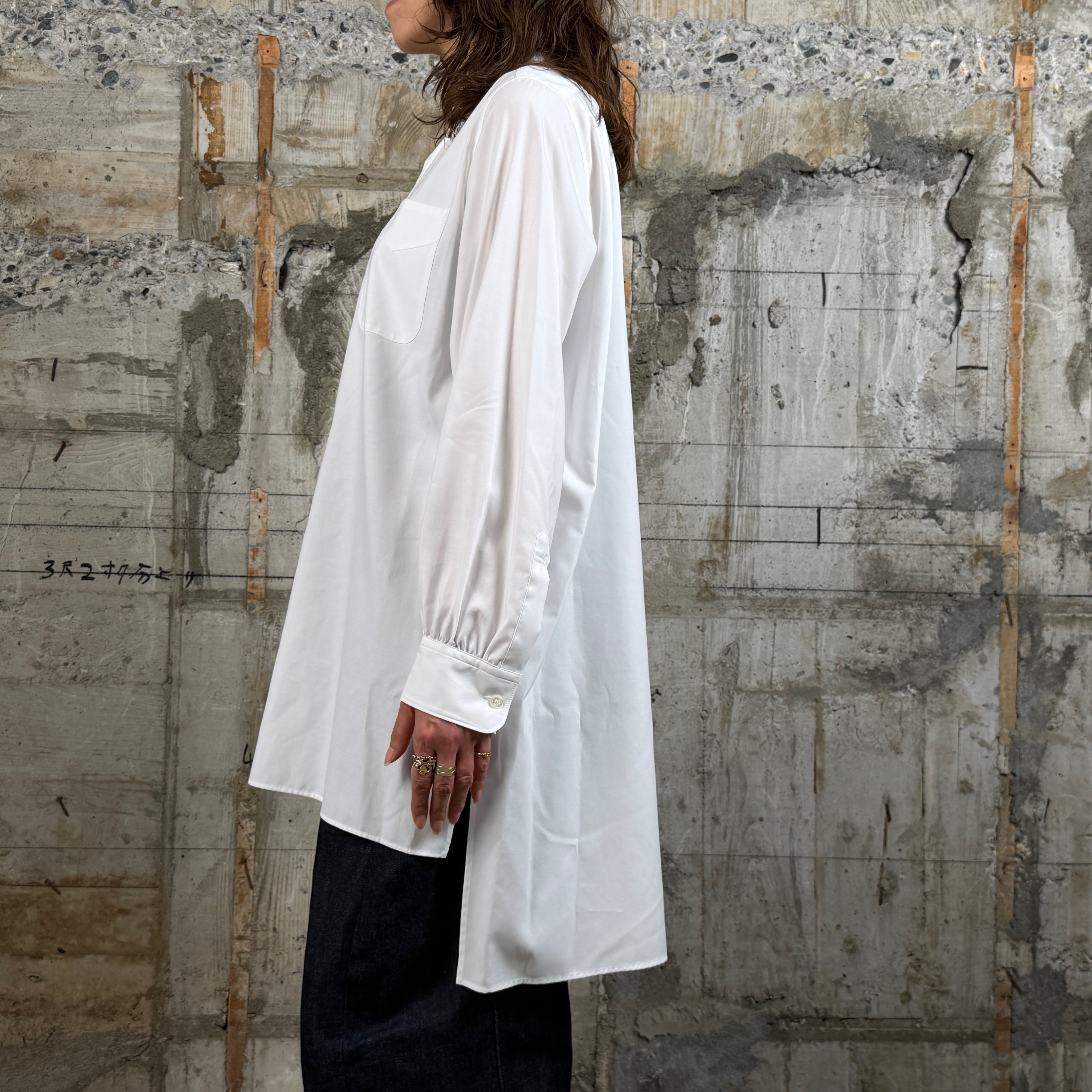 HYKE【ハイク】 BROAD LONG SHIRT (16261) / WHITE | glamour online