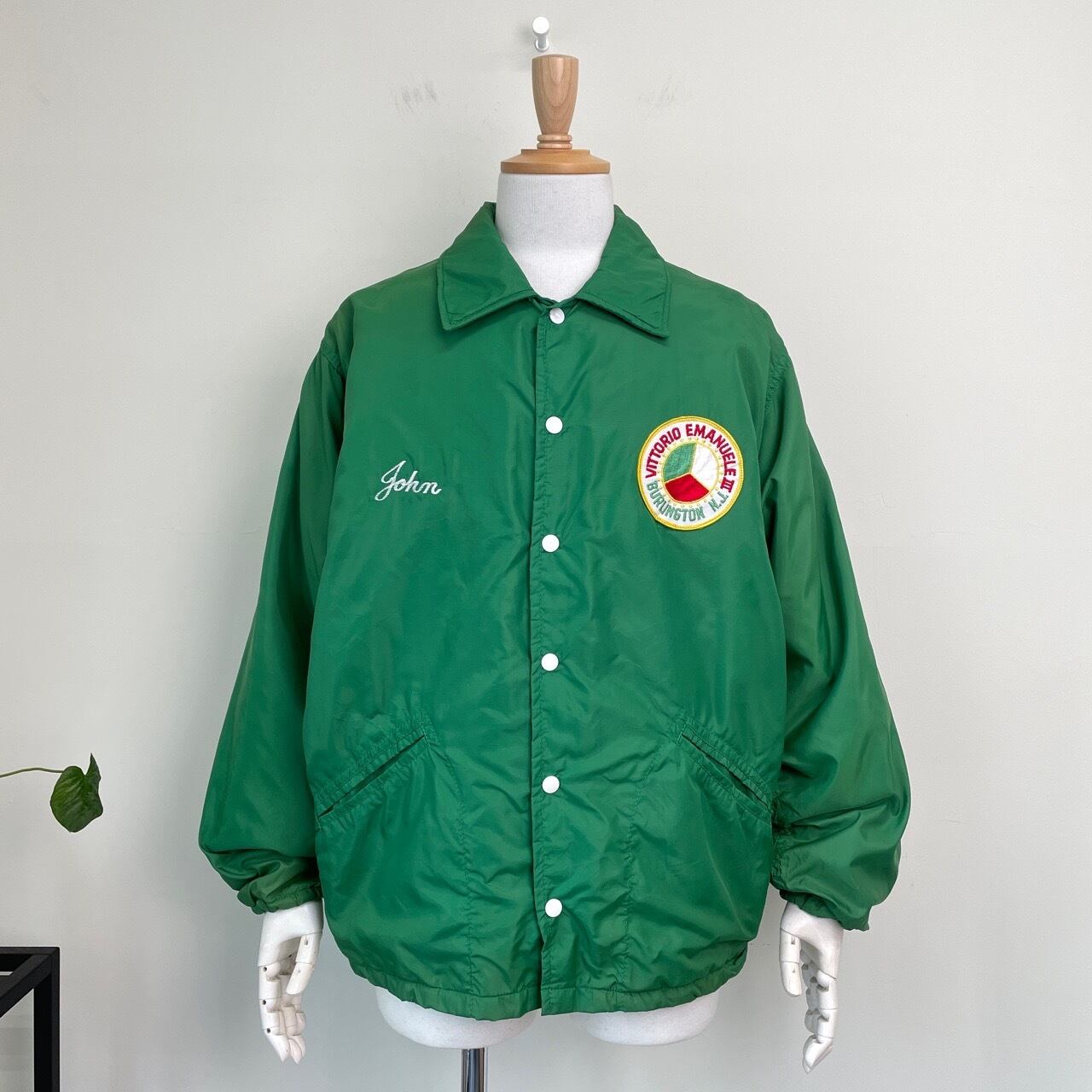 70s COANE ボアライナー付き コーチジャケット ワッペン付き 黄緑